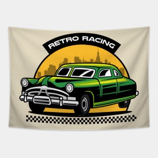 Retro Racing Badge Tapestry