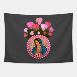 Our Lady of Guadalupe Pink Roses Tapestry