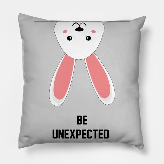 Be unexpected like a cute rabbit with big ears Pillow by HB WOLF Arts