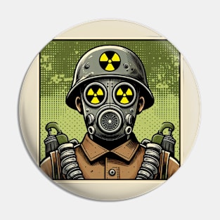 WWII Gas Mask Soldier Pin