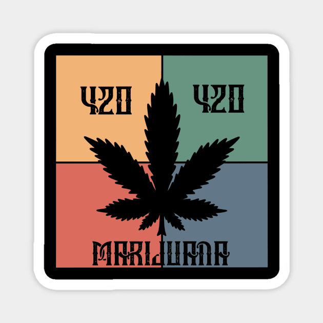 Marijuana leaf, 420 and Marijuana, Cannabis Magnet by gggraphicdesignnn