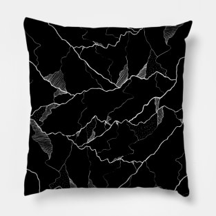 The dark peaks of rocks Pillow