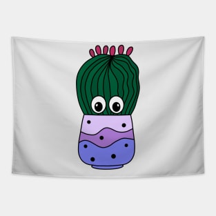 Cute Cactus Design #263: Bulky Cactus In Ombre Pot Tapestry