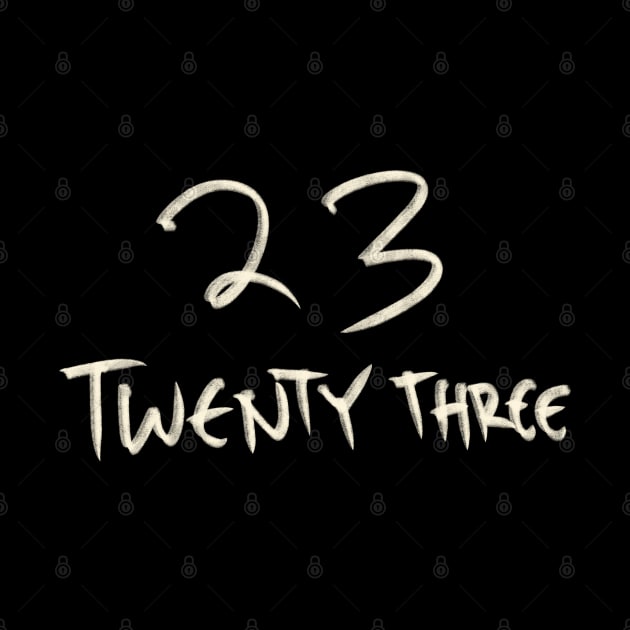 Hand Drawn Letter Number 23 Twenty Three by Saestu Mbathi