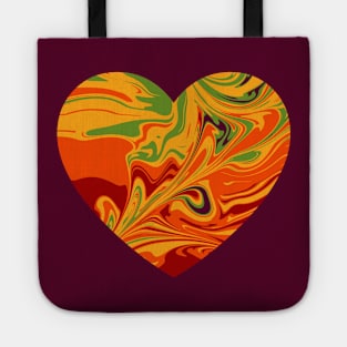 Warm Summer Abstract Melt Artwork Heart Tote