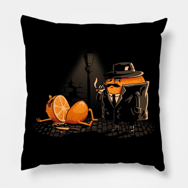 Pulp Fiction Orange Detective Film Noir Pillow by vo_maria