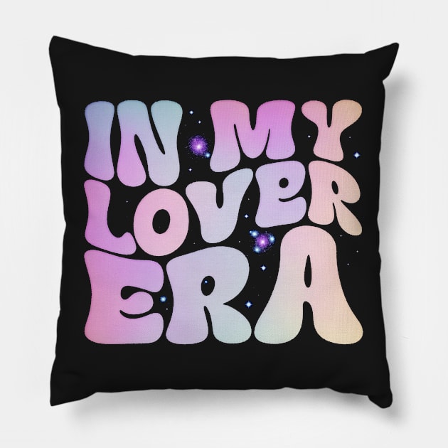 In My Lover Era Groovy Retro Pillow by masterpiecesai