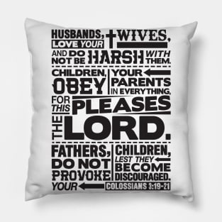 Colossians 3:19-21 Happy Family Pillow