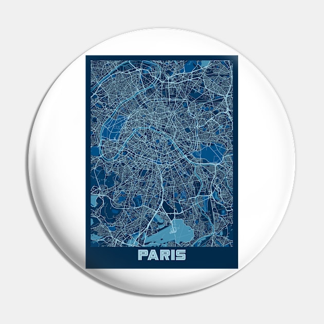 Paris - France Peace City Map Pin by tienstencil