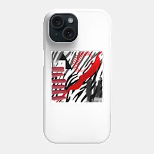 spinning red black white grey abstract geometric animal print Phone Case