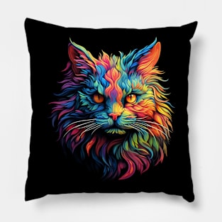 Neon Kitty #16 Pillow