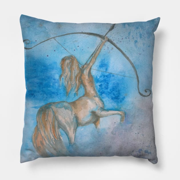 Zodiac sign sagittarius Pillow by artbyluko