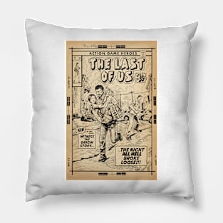 The Last of Us - Intro Scene fan art comic cover line art Pillow