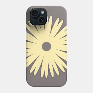 Flower 1, Minimalist Abstract Floral in Dark Taupe and Yellow Phone Case