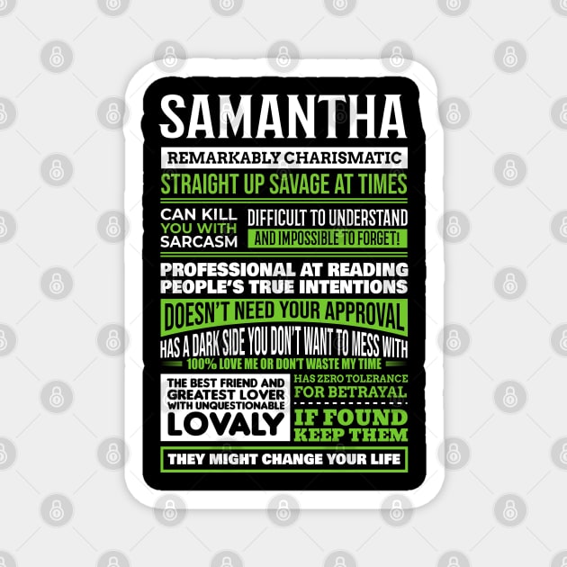 Samantha Magnet by Ban Guns Not Books- Typography fullcolor