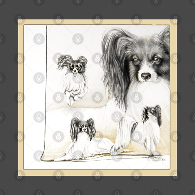 Papillon Dog from an original painting. by chepea2