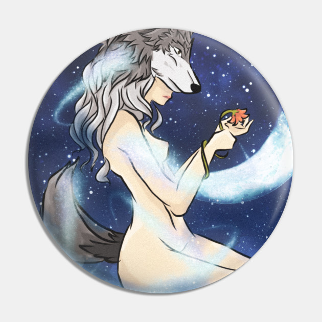 Blue Moon and Wolf Girl - Wolf Girl Anime - Pin | TeePublic Blue Moon and Wolf Girl - Wolf Girl Anime - Pin | TeePublic