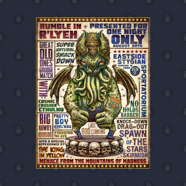 Rumble in R'lyeh Poster by ChetArt