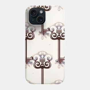 Goth Skeleton Key Brown Vintage Pattern Phone Case