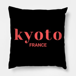 Kyoto Japan Simple Red Text Design Pillow