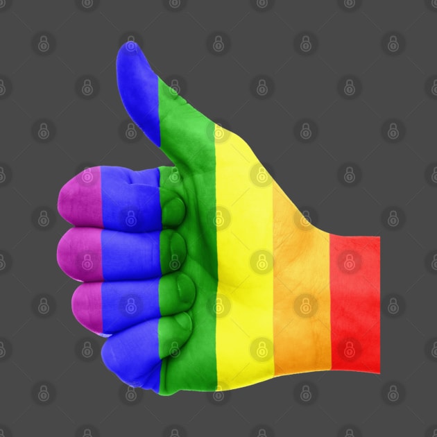 Rainbow Stripe Thumbs Up by EarlGreyTees