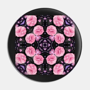 Crystal Hearts and Flowers Valentines Kaleidoscope pattern (Seamless) 6 Pin