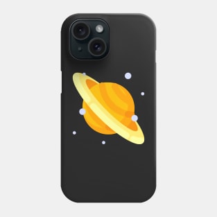 Saturn With its Rings and Moons Titan with full glory Pattern Physics. Phone Case