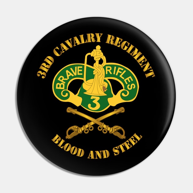 3rd Cavalry Regiment DUI - Blood and Steel Pin by twix123844