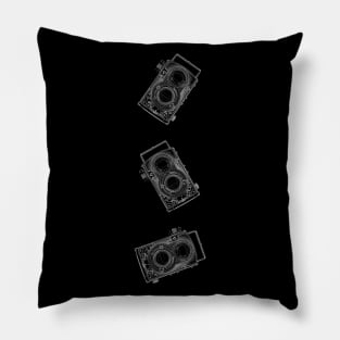 Falling Vintage Twin-Lens Reflex Cameras Pillow