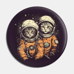 Two Astronaut Cats Pin