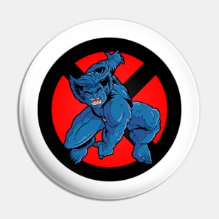 Blue Furry Guy Pin