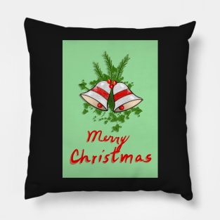 Silver Bells Christmas Greeting Card Pillow