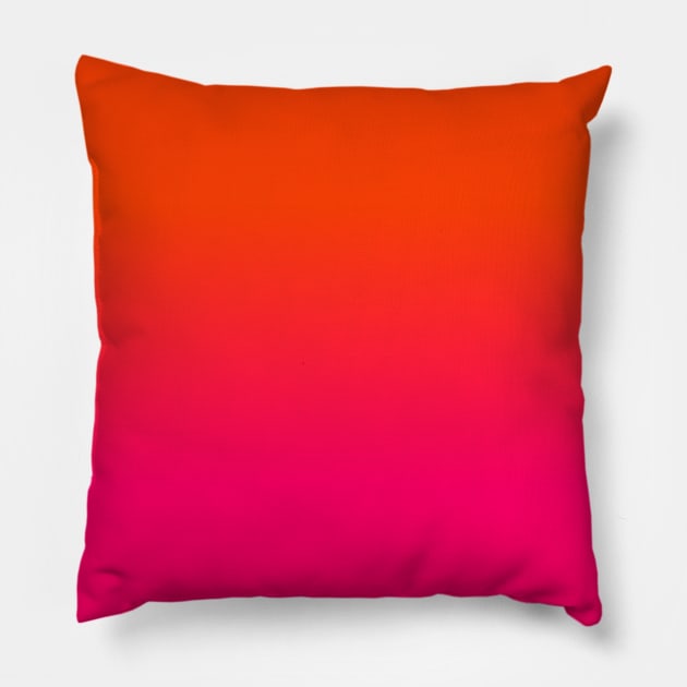 Neon Orange and Neon Pink Ombre Shade Color Fade Sunset Pillow by podartist