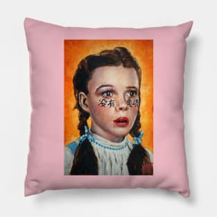 No Soul | Surreal Portrait of Dorothy | Wicked Witch | Face Tattoo | Acid Bath Psychedelic Surreal Tyler Tilley Painting Pillow