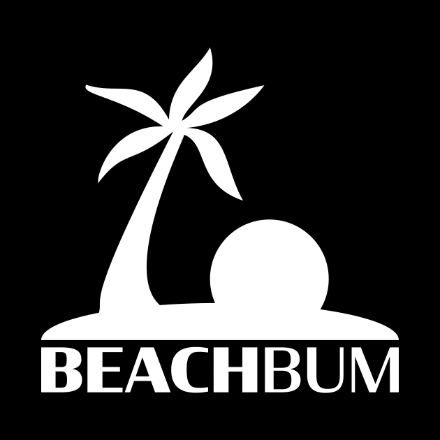 Beach Bum: Island (Stacked White) by Long Legs Design