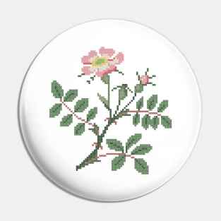 Iowa North Dakota State Flower Wild Prairie Rose Pin