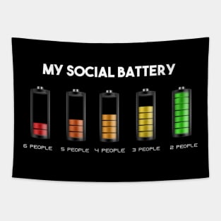 my social battery, funny social battery Tapestry