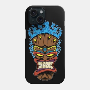 Tiki Mask with Blue Fire Phone Case