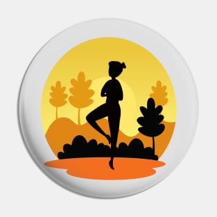 Silhouette of a female doing pilates and yoga. Pin