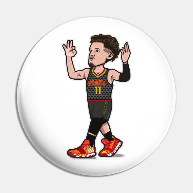 Trae Young Cartoon Style Pin by ray1007