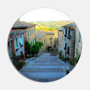 La Piaggia staircase and the Polenta well from above in Corinaldo Pin