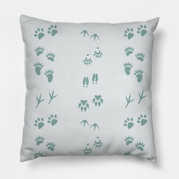 Tracks (Moss) Pillow by Cascade Patterns