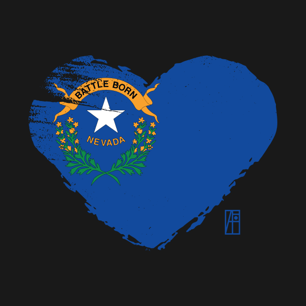 U.S. State - I Love Nevada - Nevada Flag by ArtProjectShop