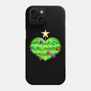 Heart Shaped Christmas Tree With Decoration For Christmas Phone Case