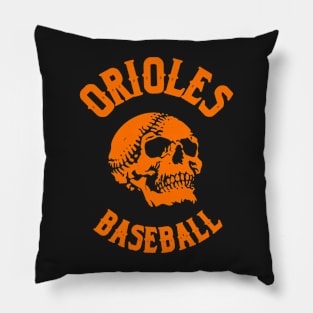 Orioles Skull Pillow