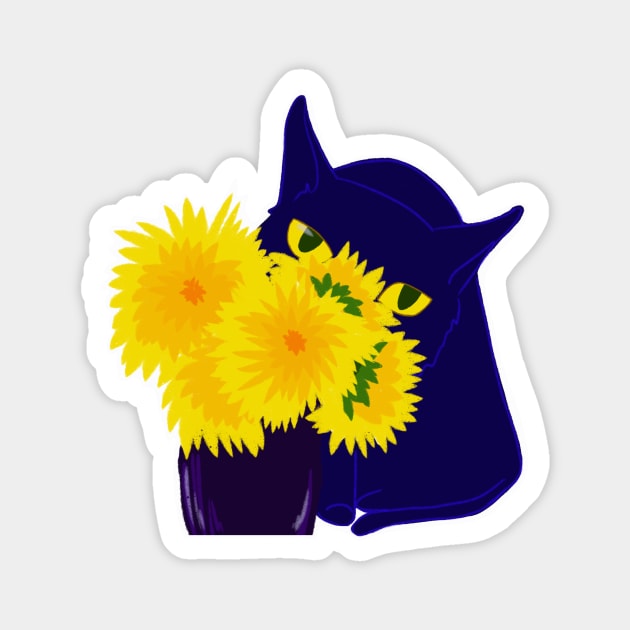 A bouquet of dandelions for a cat Magnet by Zjuka_draw