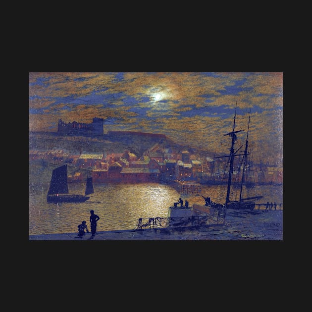 John Atkinson Grimshaw Whitby from Scotch Head, Moonlight on the Esk by pdpress