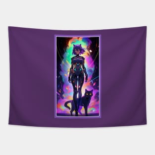 Anime Cute Cat Girl | Sci-Fi Manga Girl Anime Art Tapestry