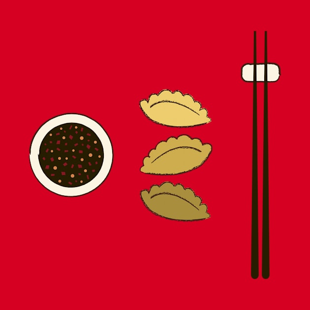 Chinese Dumplings w/ Soy Sauce by footloosefabric
