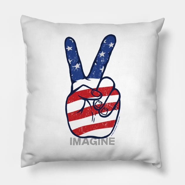 IMAGINE PEACE AMERICA Pillow by Jitterfly